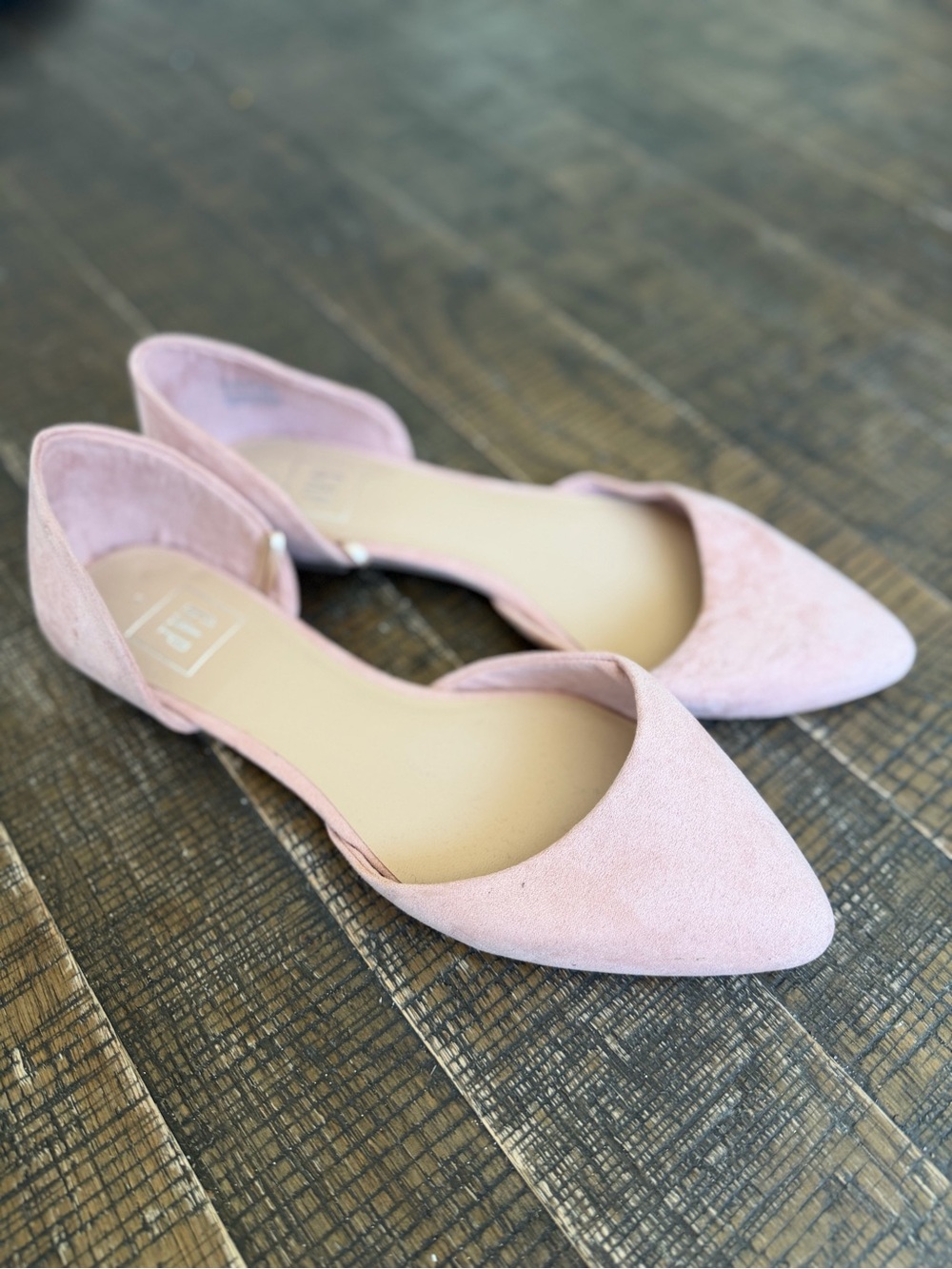GAP D'Orsay Flats in Light Pink Suede